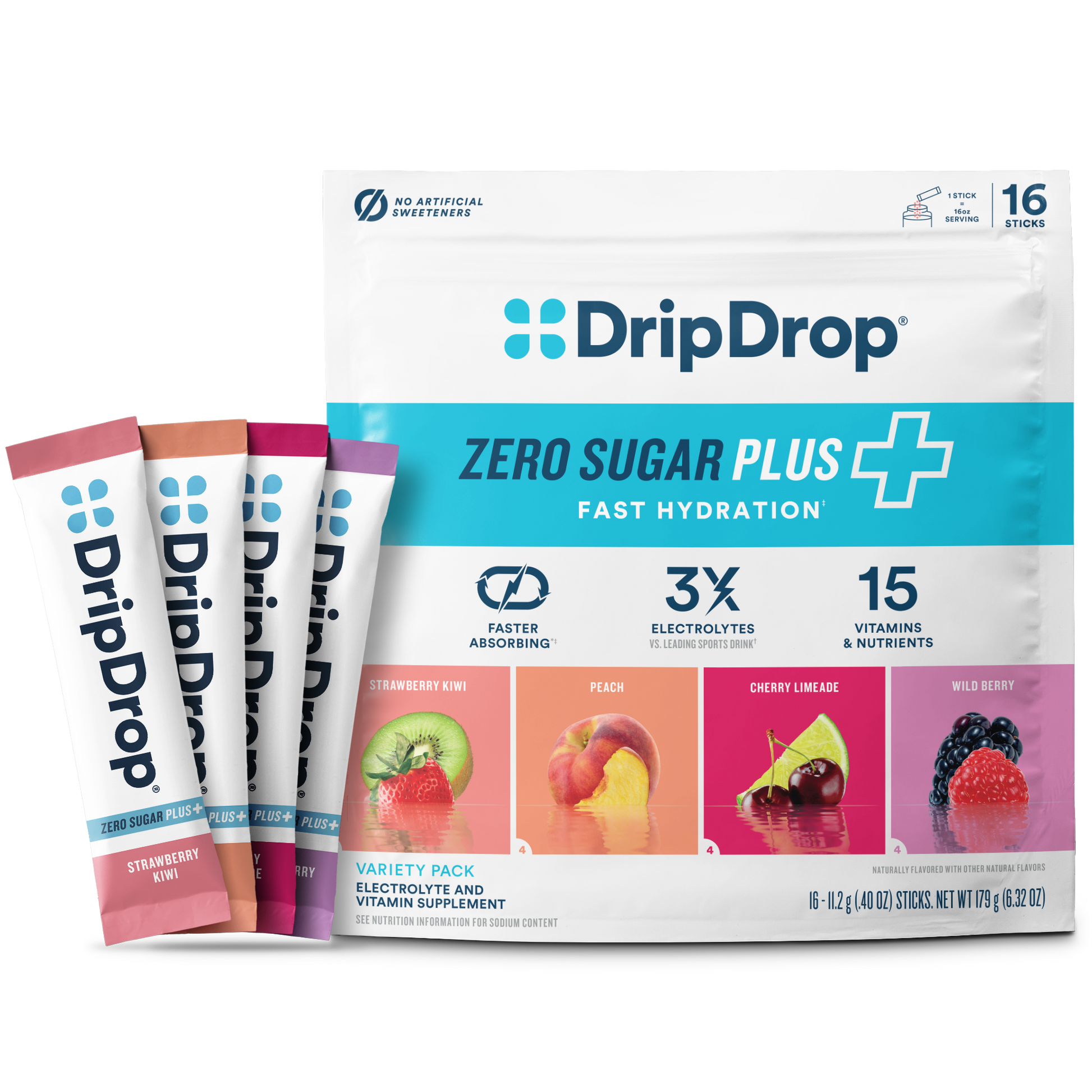 dripdrop-zero-sugar-plus-strawberry-kiwi-peach-cherry-limeade-wild-berry-16-oz-sticks-16-count-t7 Pouch_16ct_Front16ozSticks_VSPlus_Variety_B.png